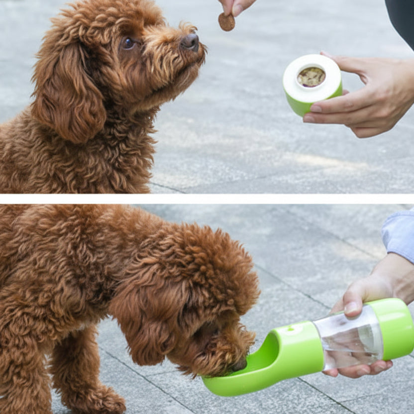 בקבוק מים ואוכל - לבן