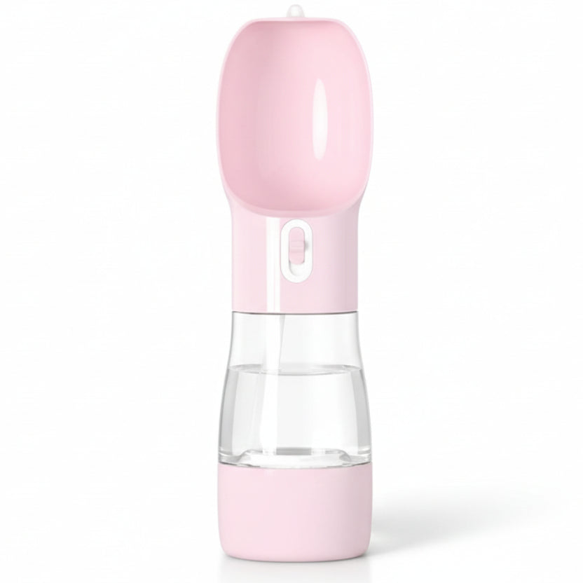 בקבוק מים ואוכל - ורוד